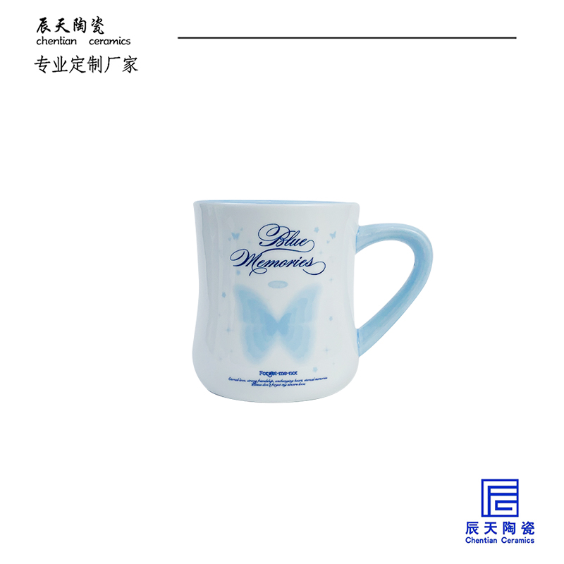 <b>客戶定制 創(chuàng)意卡通蝴蝶印花陶瓷馬克杯</b>